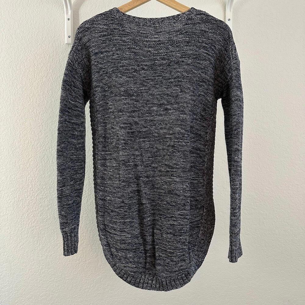 XS Womens Margaret OLeary Crewneck Sweater - 100% Cotton - Heathered Navy - Picture 2 of 5